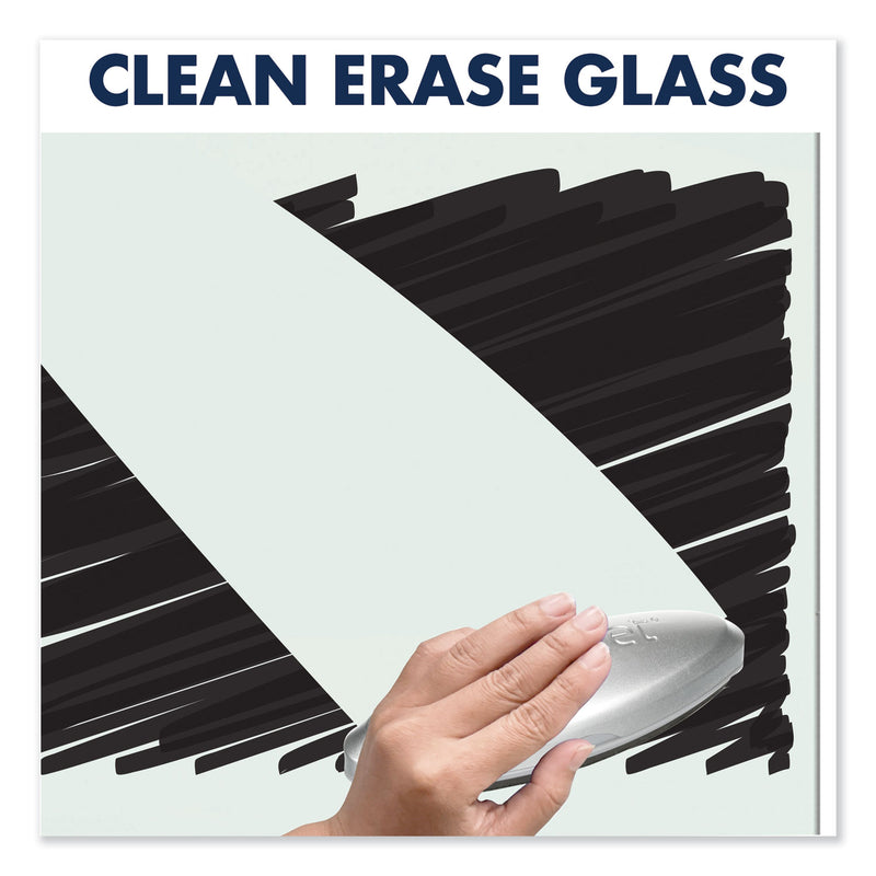 Quartet Evoque Magnetic Glass Marker Board with Black Aluminum Frame, 74 x 42, White