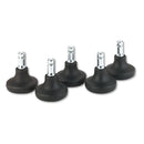 Master Caster Low Profile Bell Glides, Grip Ring Type B Stem, 2" x 1.38" Glide, Matte Black, 5/Set
