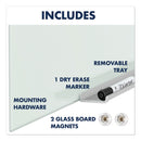 Quartet InvisaMount Magnetic Glass Marker Board, Frameless, 39" x 22", White Surface