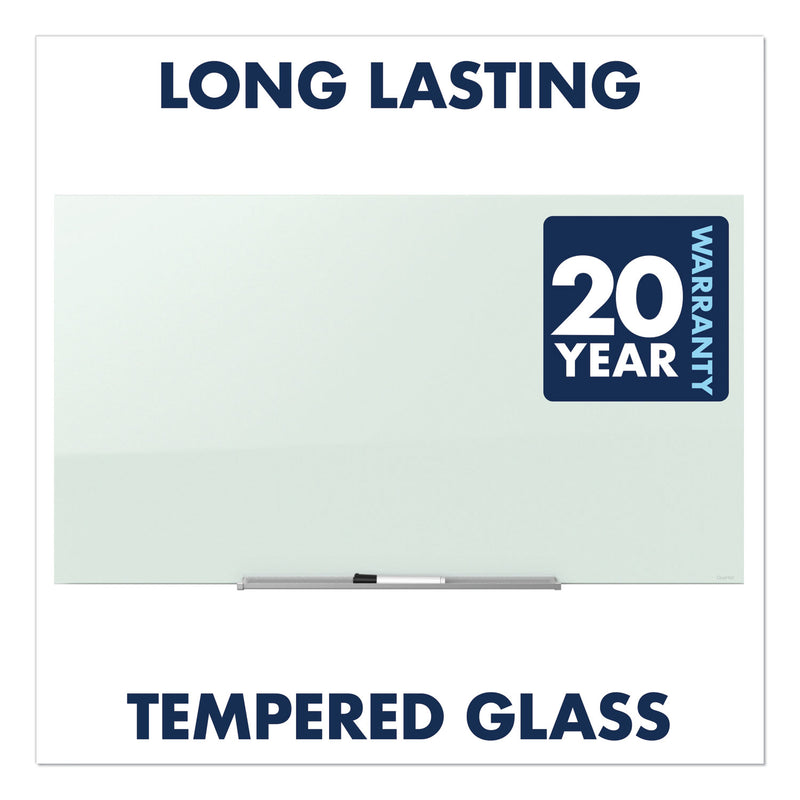 Quartet InvisaMount Magnetic Glass Marker Board, Frameless, 74" x 42", White Surface