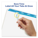 Avery Print and Apply Index Maker Clear Label Dividers, 5-Tab, Color Tabs, 11 x 8.5, White, Blue Tabs, 5 Sets