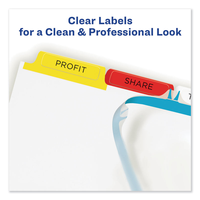 Avery Print and Apply Index Maker Clear Label Dividers, 5-Tab, Color Tabs, 11 x 8.5, White, Traditional Color Tabs, 5 Sets