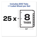 Avery Print and Apply Index Maker Clear Label Dividers, 8-Tab, Color Tabs, 11 x 8.5, White, Contemporary Color Tabs, 25 Sets