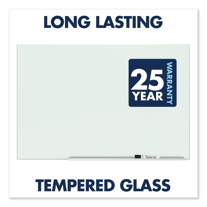 Quartet Element Framed Magnetic Glass Dry-Erase Boards, 74" x 42", Aluminum Frame