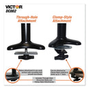 Victor Single/Dual Arm Mount System for 23" Monitors, 180 deg; 225 deg Rotation, 45 deg Tilt, 360 deg Pan, Black, Supports 15 lb