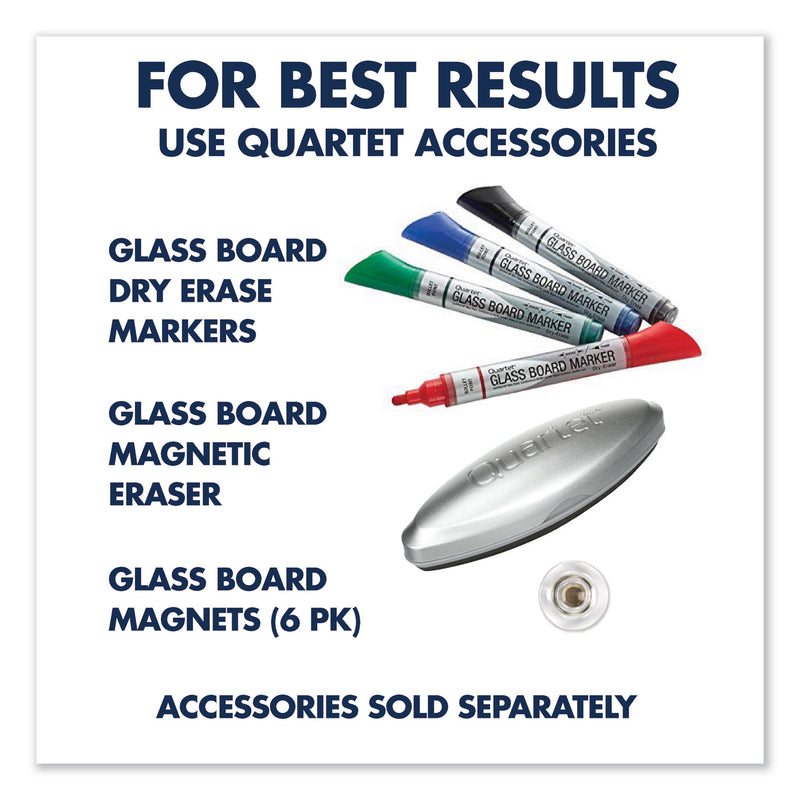 Quartet Element Framed Magnetic Glass Dry-Erase Boards, 74" x 42", Aluminum Frame