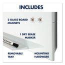 Quartet Element Framed Magnetic Glass Dry-Erase Boards, 74" x 42", Aluminum Frame