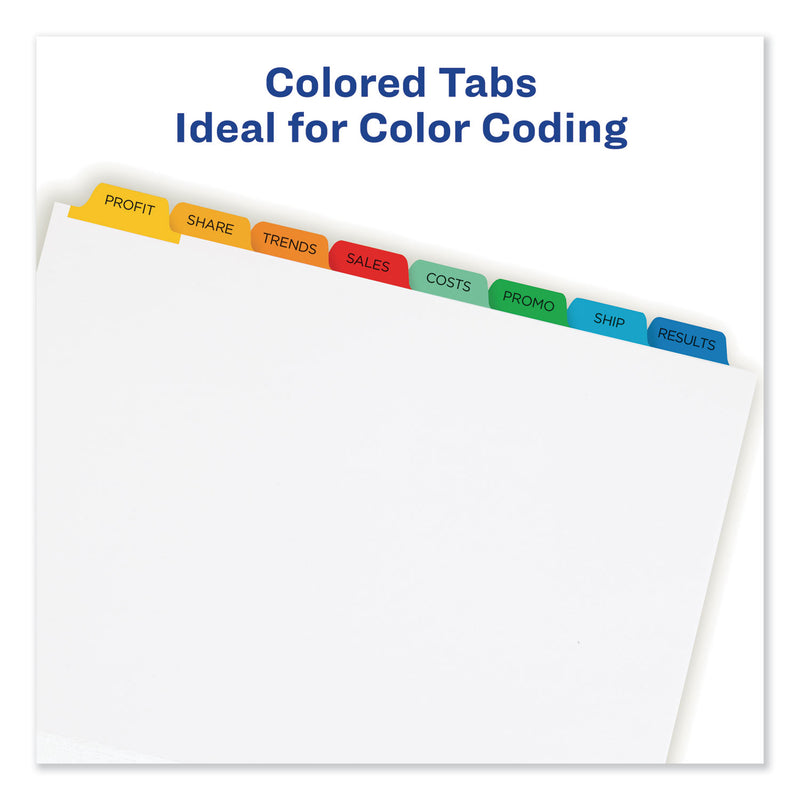 Avery Print and Apply Index Maker Clear Label Dividers, 8-Tab, Color Tabs, 11 x 8.5, White, Traditional Color Tabs, 25 Sets