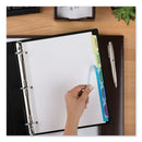 Avery Print and Apply Index Maker Clear Label Dividers, 5-Tab, Color Tabs, 11 x 8.5, White, Contemporary Color Tabs, 25 Sets