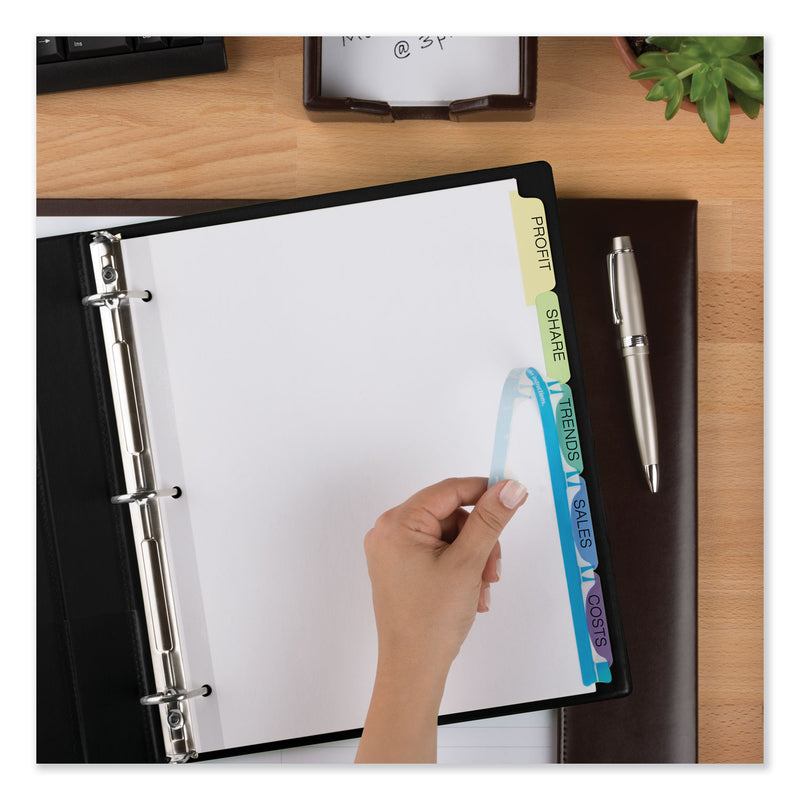 Avery Print and Apply Index Maker Clear Label Dividers, 5-Tab, Color Tabs, 11 x 8.5, White, Contemporary Color Tabs, 25 Sets
