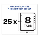 Avery Print and Apply Index Maker Clear Label Dividers, 8-Tab, Color Tabs, 11 x 8.5, White, Traditional Color Tabs, 25 Sets