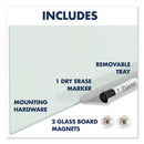 Quartet InvisaMount Magnetic Glass Marker Board, Frameless, 50" x 28", White Surface