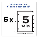 Avery Print and Apply Index Maker Clear Label Dividers, 5-Tab, Color Tabs, 11 x 8.5, White, Contemporary Color Tabs, 5 Sets