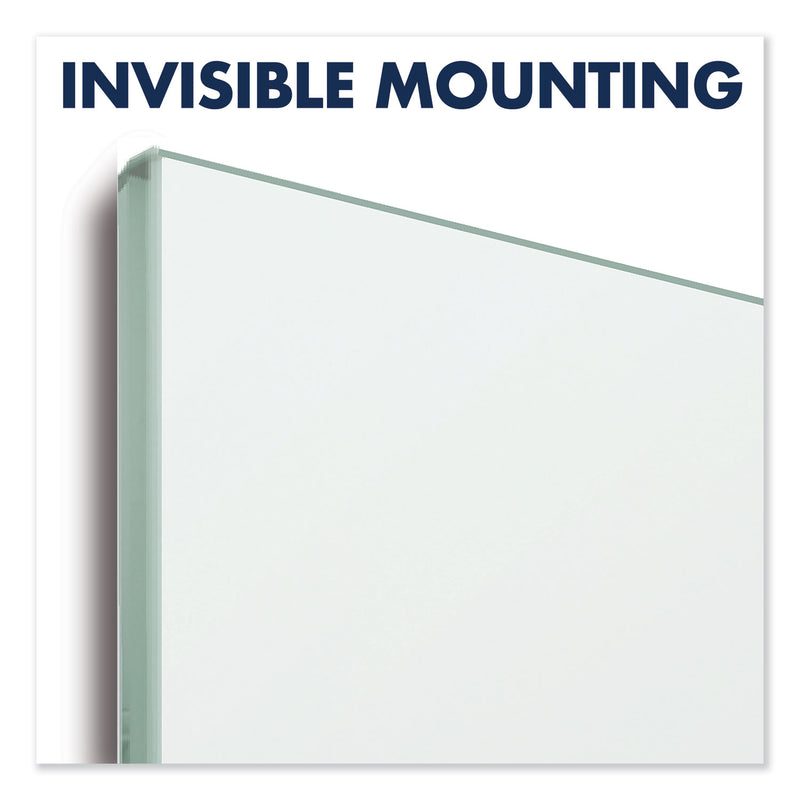 Quartet InvisaMount Magnetic Glass Marker Board, Frameless, 74" x 42", White Surface