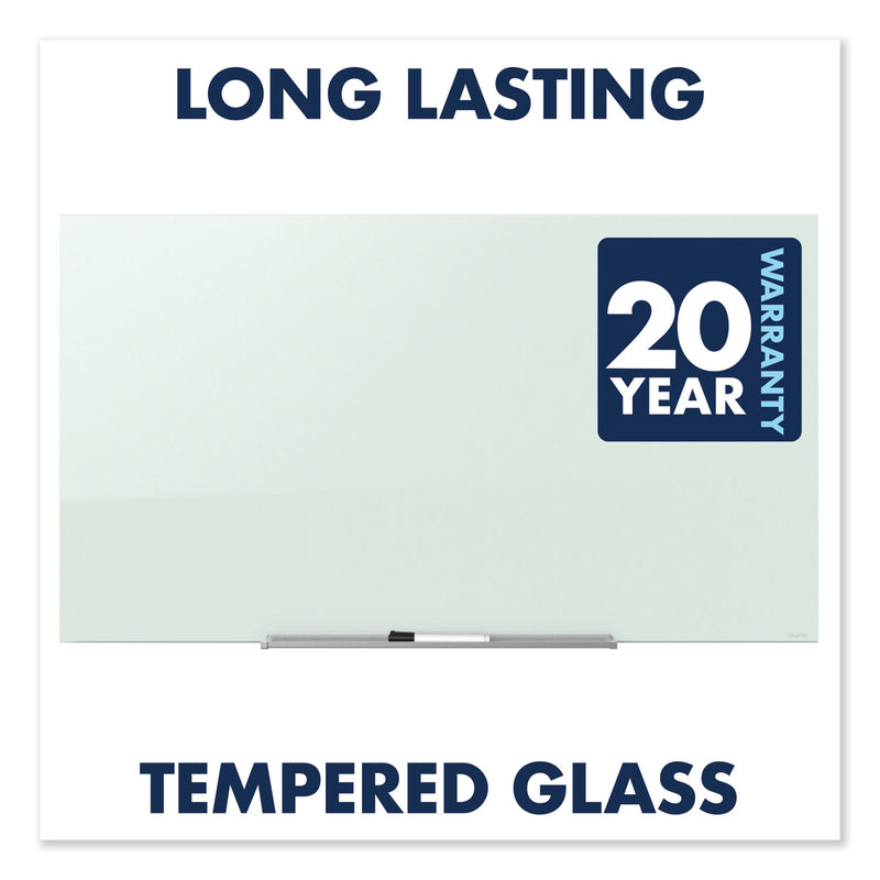 Quartet InvisaMount Magnetic Glass Marker Board, Frameless, 50" x 28", White Surface