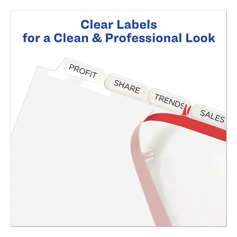 Avery Print and Apply Index Maker Clear Label Unpunched Dividers, 8-Tab, 11 x 8.5, White, White Tabs, 25 Sets