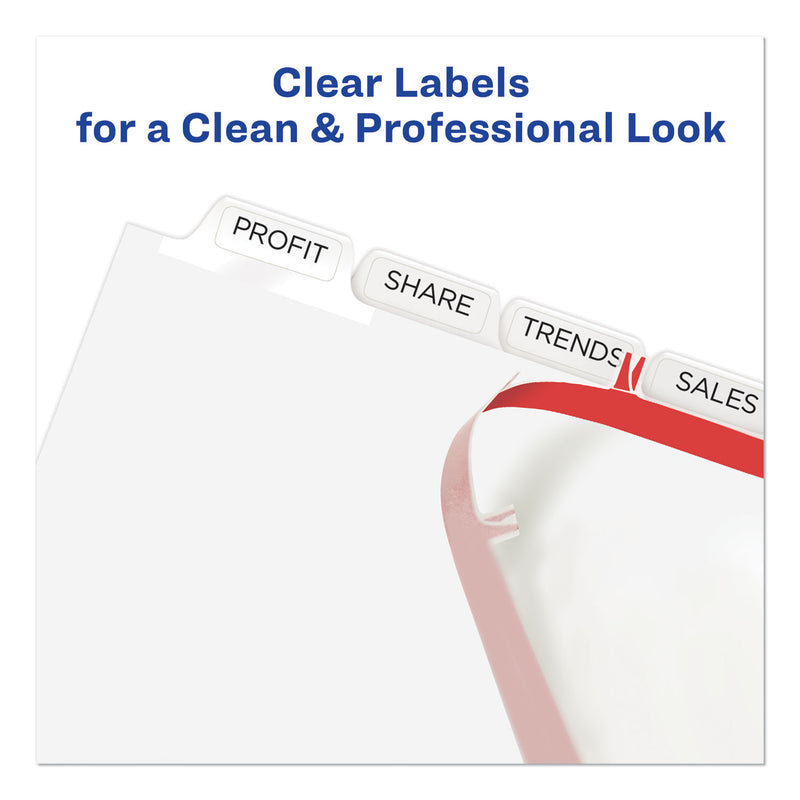 Avery Print and Apply Index Maker Clear Label Dividers, Extra Wide Tab, 8-Tab, 11.25 x 9.25, White, 1 Set