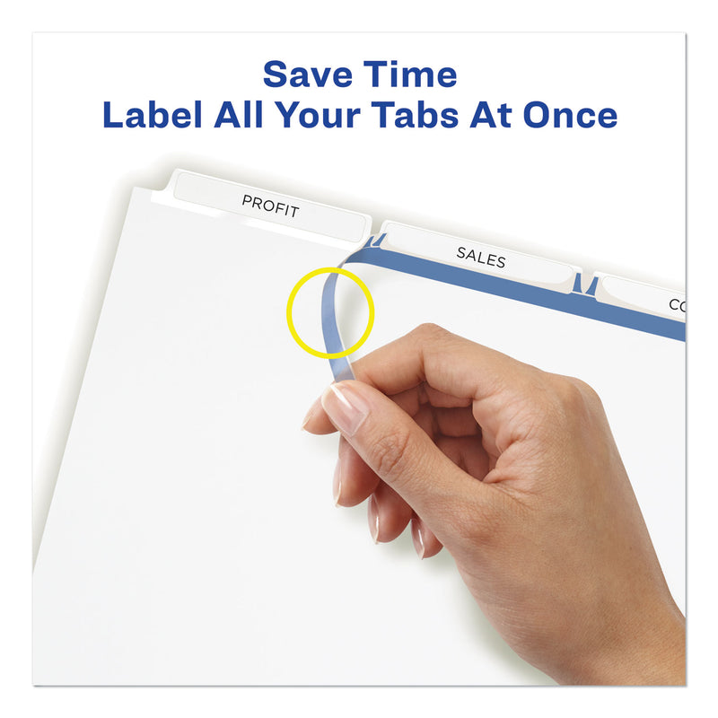 Avery Print and Apply Index Maker Clear Label Unpunched Dividers, 3-Tab, 11 x 8.5, White, 5 Sets