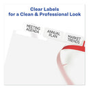 Avery Print and Apply Index Maker Clear Label Dividers, Big Tab, 8-Tab, 11 x 8.5, White, 5 Sets