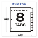 Avery Print and Apply Index Maker Clear Label Dividers, Extra Wide Tab, 8-Tab, 11.25 x 9.25, White, 1 Set