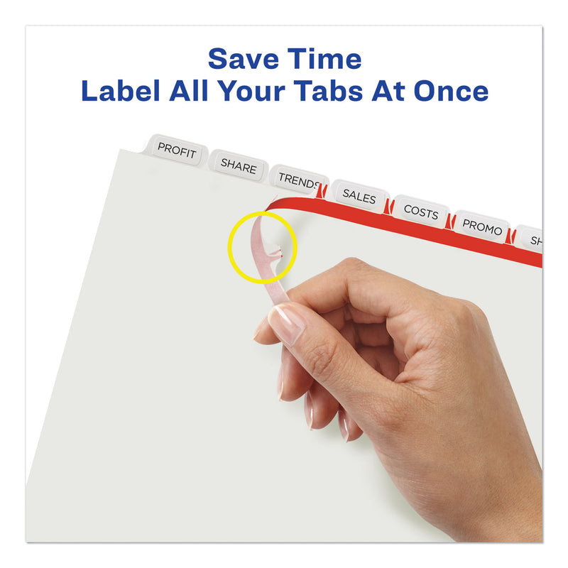 Avery Print and Apply Index Maker Clear Label Dividers, Extra Wide Tabs, 8-Tab, 11.25 x 9.25, White, 5 Sets