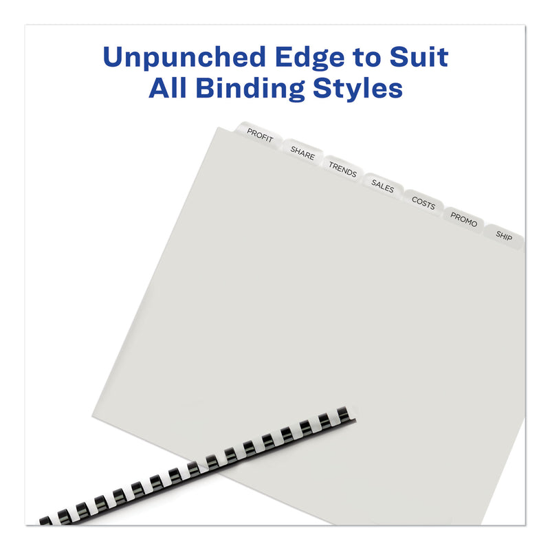 Avery Print and Apply Index Maker Clear Label Unpunched Dividers with Printable Label Strip, 8-Tab, 11 x 8.5, Clear, 5 Sets