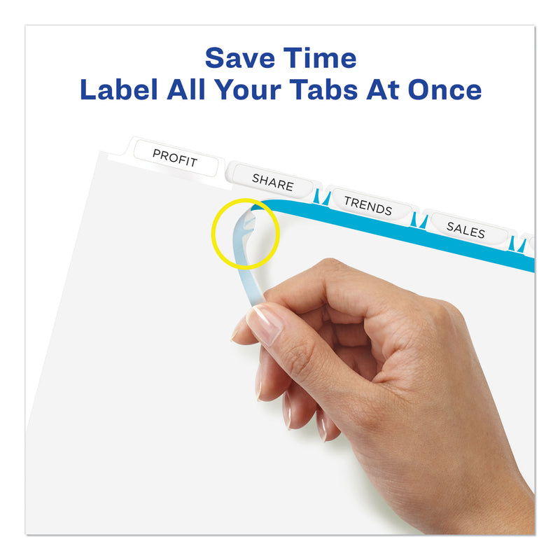 Avery Print and Apply Index Maker Clear Label Unpunched Dividers, 5-Tab, 11 x 8.5, White, 25 Sets