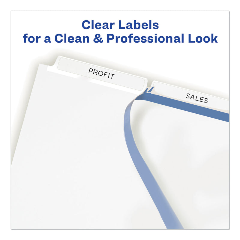 Avery Print and Apply Index Maker Clear Label Unpunched Dividers, 3-Tab, 11 x 8.5, White, 5 Sets