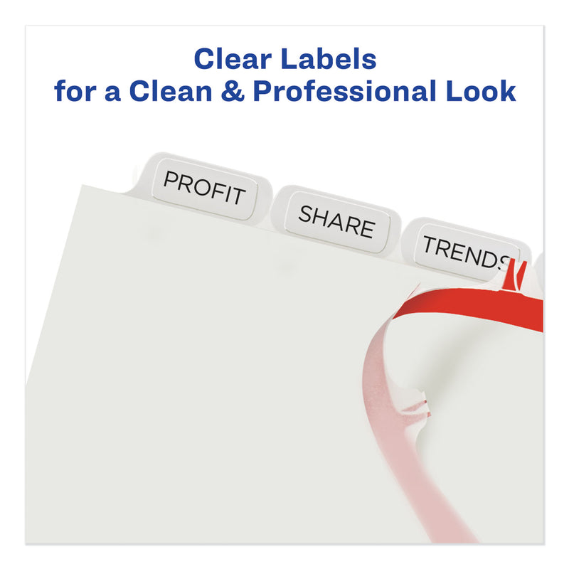 Avery Print and Apply Index Maker Clear Label Dividers, 8-Tab, 11 x 8.5, White, 1 Set