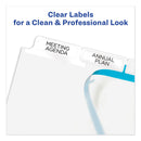 Avery Print and Apply Index Maker Clear Label Dividers, Big Tab, 5-Tab, White Tabs, 11 x 8.5, White, 1 Set