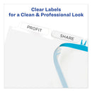 Avery Print and Apply Index Maker Clear Label Unpunched Dividers, 5-Tab, 11 x 8.5, White, 25 Sets