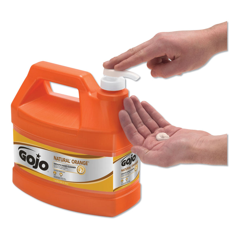 GOJO NATURAL ORANGE Smooth Hand Cleaner, Citrus Scent, 1 gal Pump Dispenser, 4/Carton