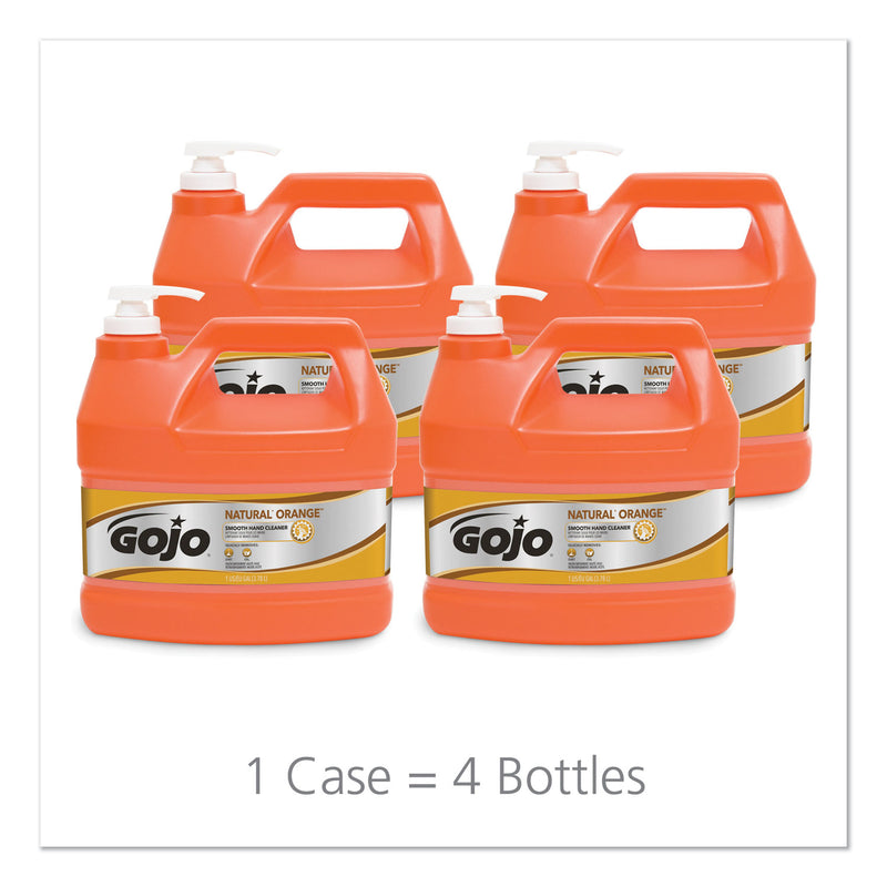 GOJO NATURAL ORANGE Smooth Hand Cleaner, Citrus Scent, 1 gal Pump Dispenser, 4/Carton