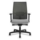HON Ignition 2.0 4-Way Stretch Mid-Back Mesh Task Chair, Supports 300 lb, 17" to 21" Seat, Frost Seat, Charcoal Back, Black Base