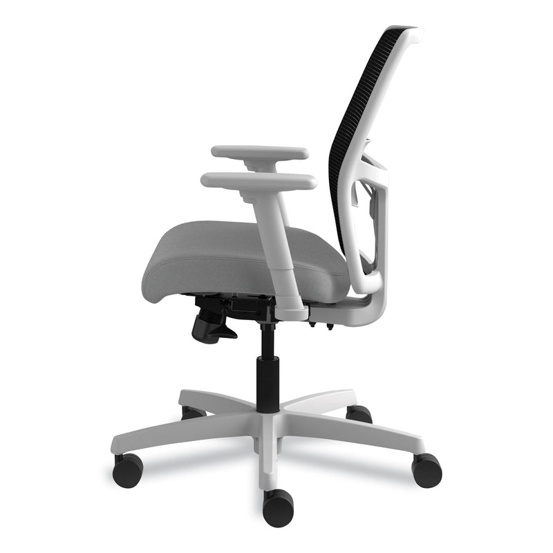 HON Ignition 2.0 4-Way Stretch Low-Back Mesh Task Chair, Supports Up to 300 lb, Frost Seat, Charcoal Back, Titanium Base