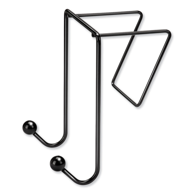 Fellowes Partition Additions Wire Double-Garment Hook, 4 x 5.13 x 6, Over-the Panel Mount,  Black