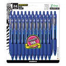 Zebra Z-Grip Ballpoint Pen, Retractable, Medium 1 mm, Blue Ink, Clear Barrel, 24/Pack