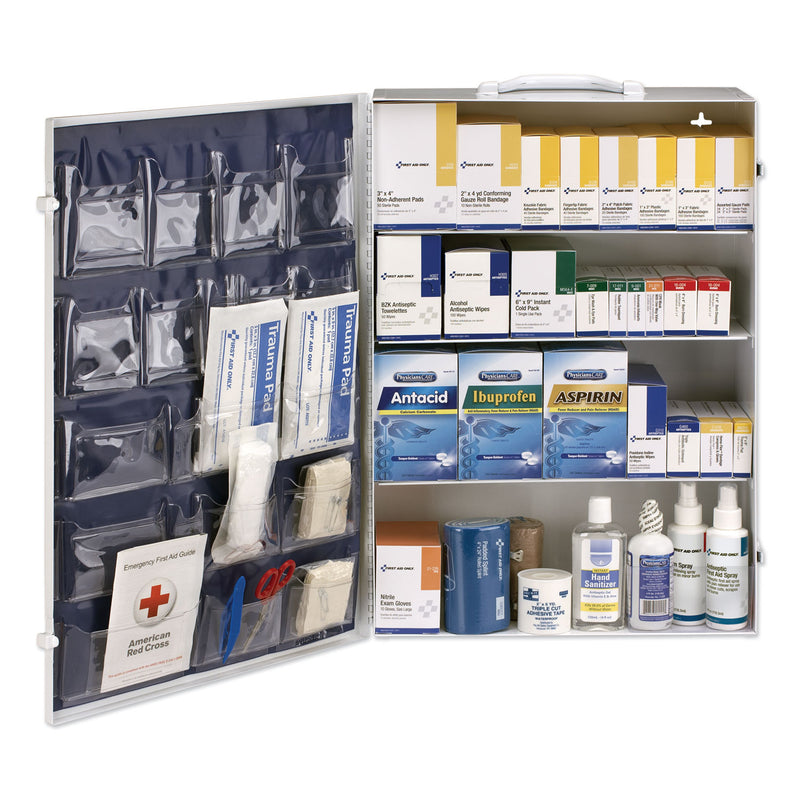 First Aid Only ANSI Class B+ 4 Shelf First Aid Station with Medications, 1,461 Pieces, Metal Case
