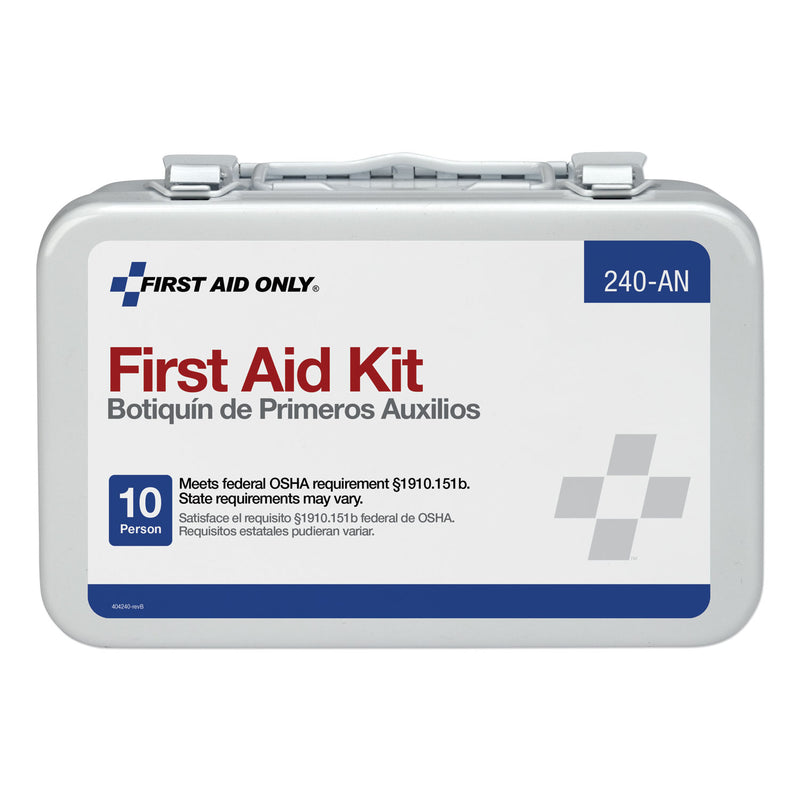 First Aid Only Unitized First Aid Kit for 10 People, 65 Pieces, OSHA/ANSI, Metal Case