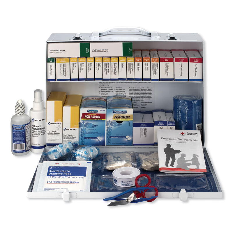 First Aid Only ANSI 2015 Class B+ Type I and II Industrial First Aid Kit for 75 People, 446 Pieces, Metal Case