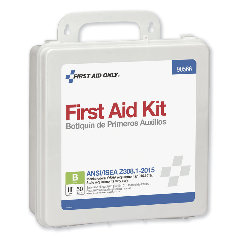First Aid Only Bulk ANSI 2015 Compliant Class B Type III First Aid Kit for 50 People, 199 Pieces, Plastic Case
