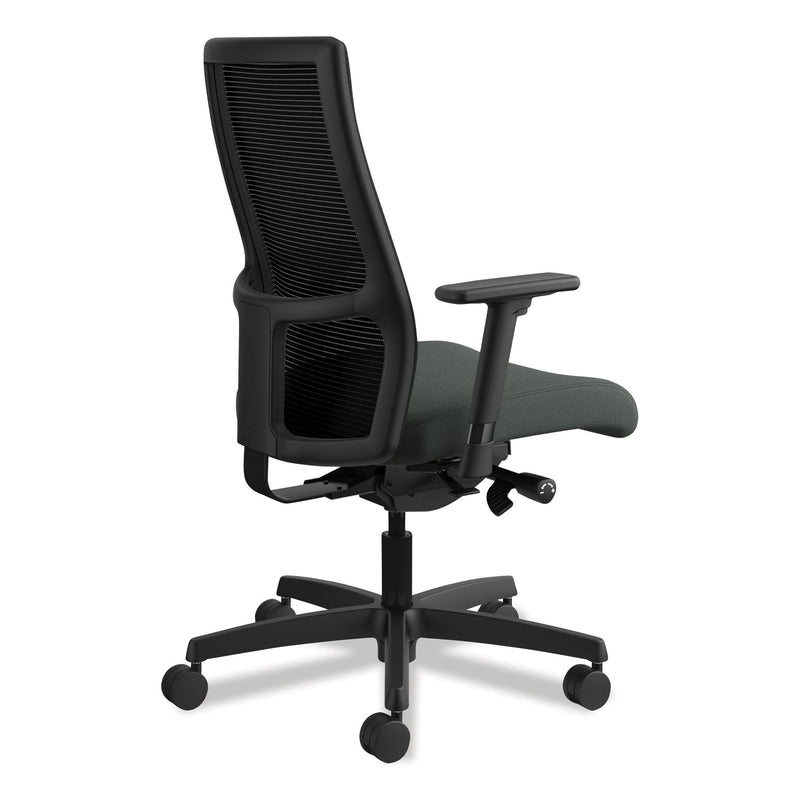 HON Ignition Series Mesh Mid-Back Work Chair, Supports Up to 300 lb, 17.5" to 22" Seat Height, Iron Ore Seat, Black Back/Base