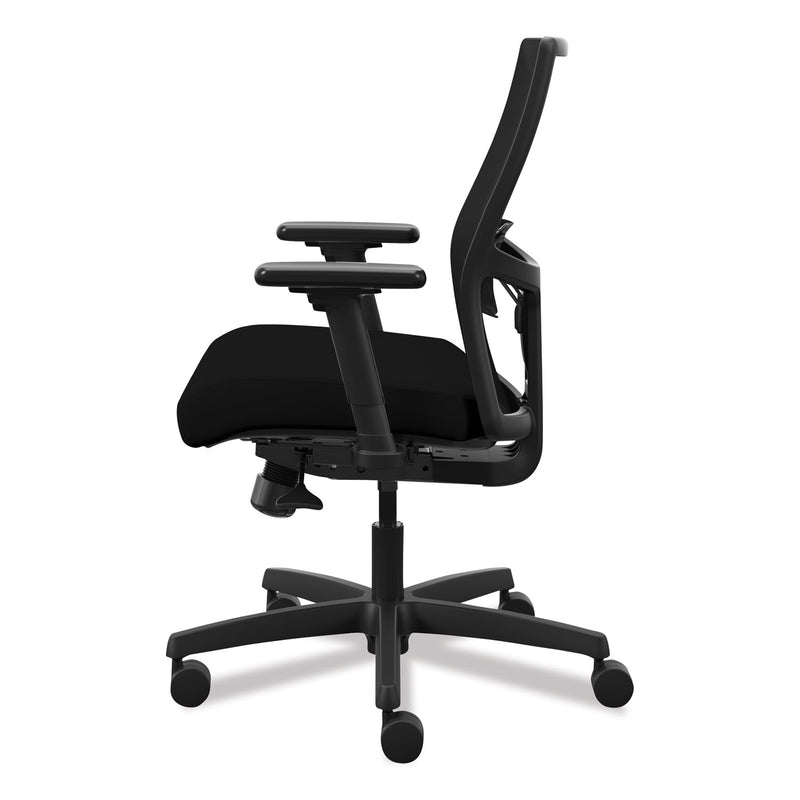 HON Ignition 2.0 4-Way Stretch Low-Back Mesh Task Chair, Supports Up to 300 lb, 16.75" to 21.25" Seat Height, Black