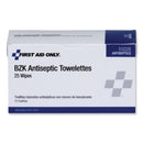 PhysiciansCare First Aid Antiseptic Towelettes, 25/Box