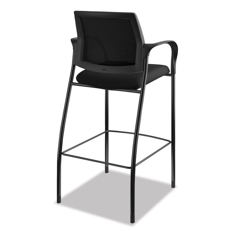 HON Ignition 2.0 Ilira-Stretch Mesh Back Cafe Height Stool, Supports Up to 300 lb, 31" Seat Height, Black