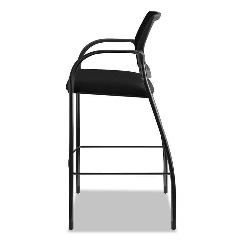 HON Ignition 2.0 Ilira-Stretch Mesh Back Cafe Height Stool, Supports Up to 300 lb, 31" Seat Height, Black