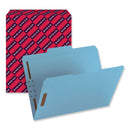Smead Top Tab Colored Fastener Folders, 2 Fasteners, Letter Size, Blue Exterior, 50/Box