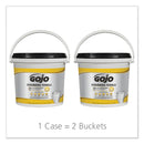 GOJO Scrubbing Towels, Hand Cleaning, Orange Scent, White/Yellow, 170/Bucket, 2 Buckets/Carton