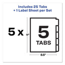 Avery Print and Apply Index Maker Clear Label Unpunched Dividers with Printable Label Strip, 5-Tab, 11 x 8.5, Clear, 5 Sets