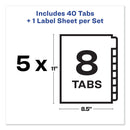 Avery Print and Apply Index Maker Clear Label Unpunched Dividers with Printable Label Strip, 8-Tab, 11 x 8.5, Clear, 5 Sets